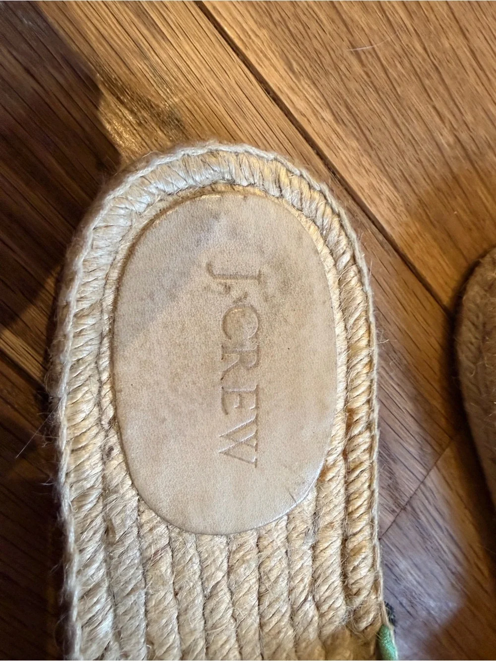 J. Crew Black Canvas Espadrille Mules with Green Trim & Dragonfly Embroidery